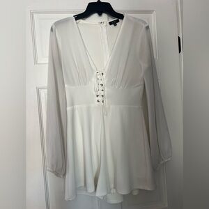 White long sleeve romper